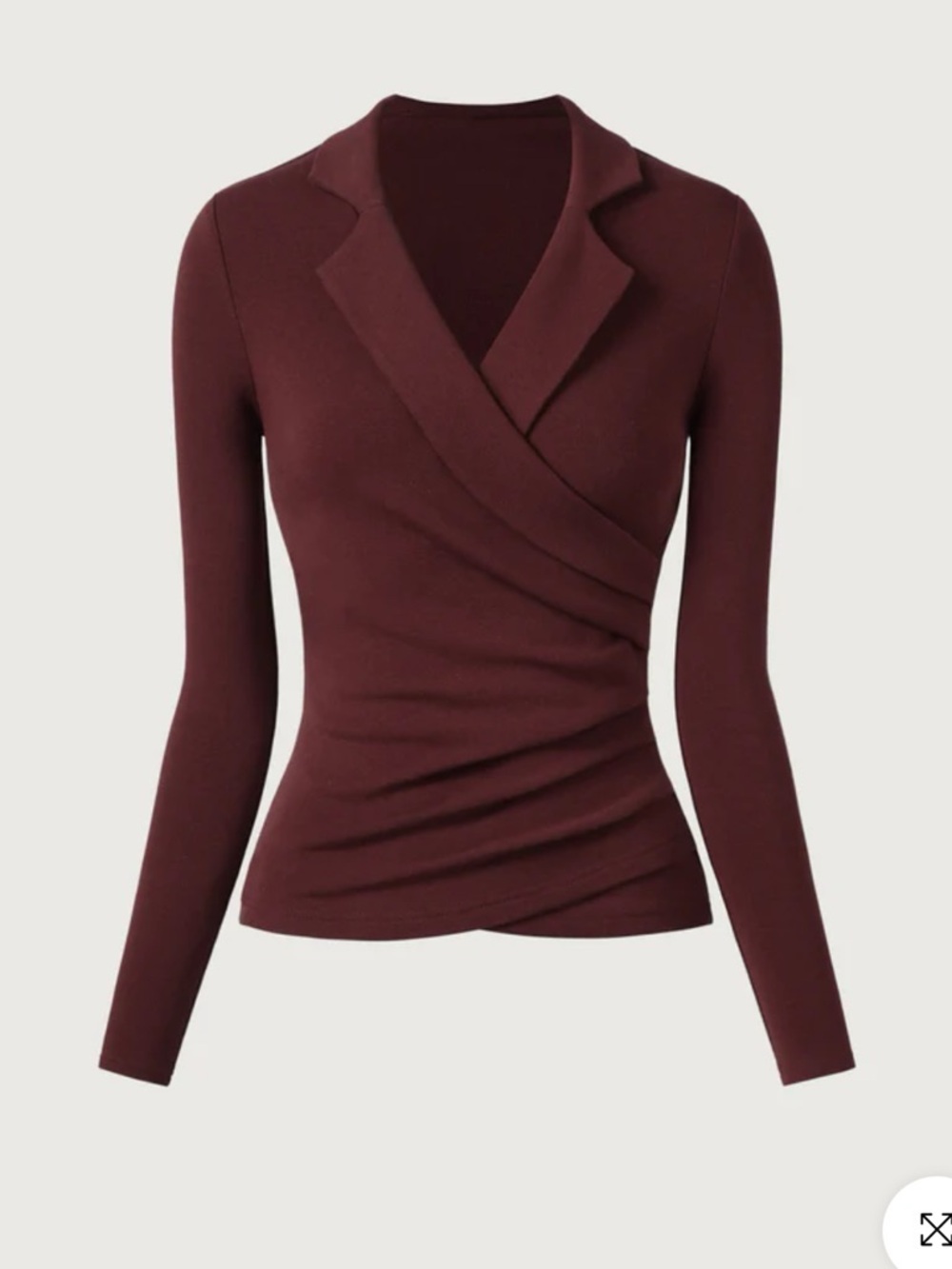 OGL Collared Surplice Top in Deep Burgundy size Medium. New with tag